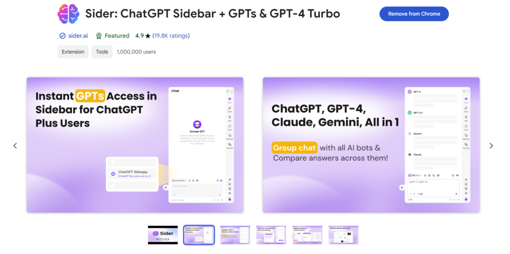 Sider AI Chrome extension