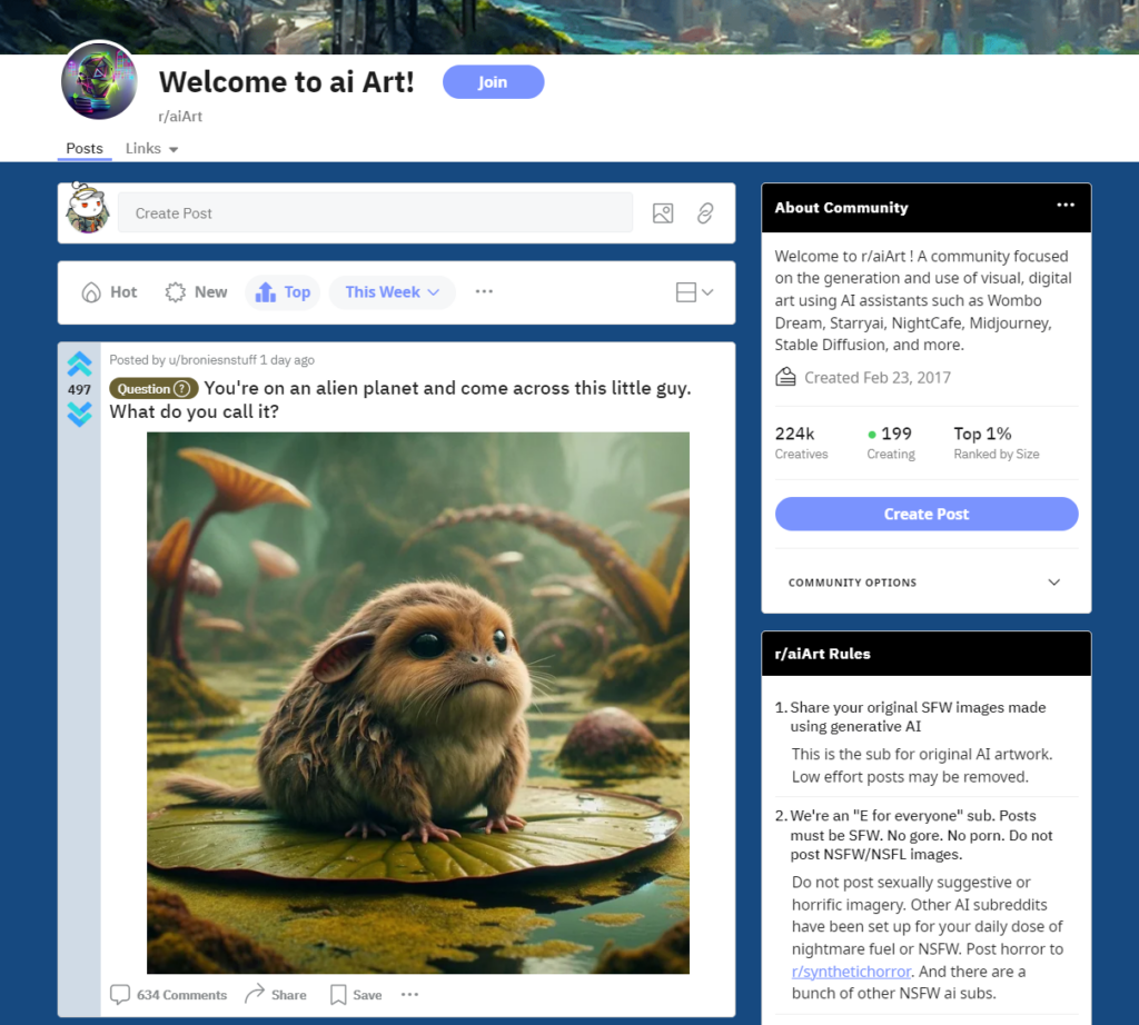 AI art subreddit