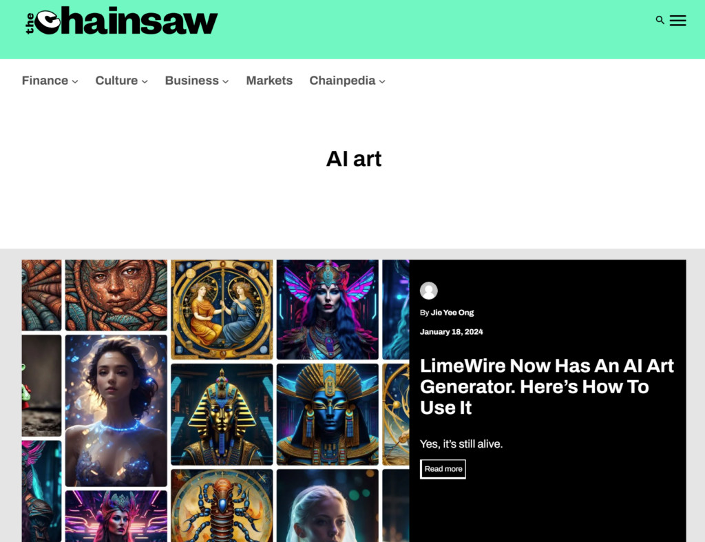 AI art category from The Chainsaw